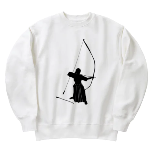 弓道シルエット「正射必中」 Heavyweight Crew Neck Sweatshirt