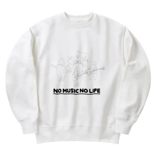 ねこバンド白 Heavyweight Crew Neck Sweatshirt