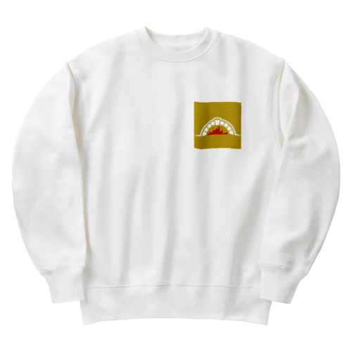 石窯ピザたつだ・ロゴ Heavyweight Crew Neck Sweatshirt