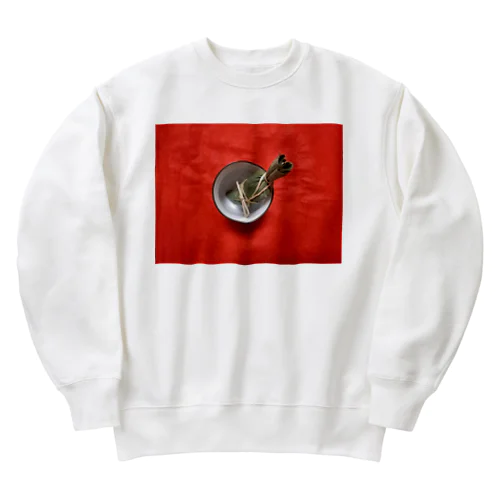 笹団子と湯飲み Heavyweight Crew Neck Sweatshirt