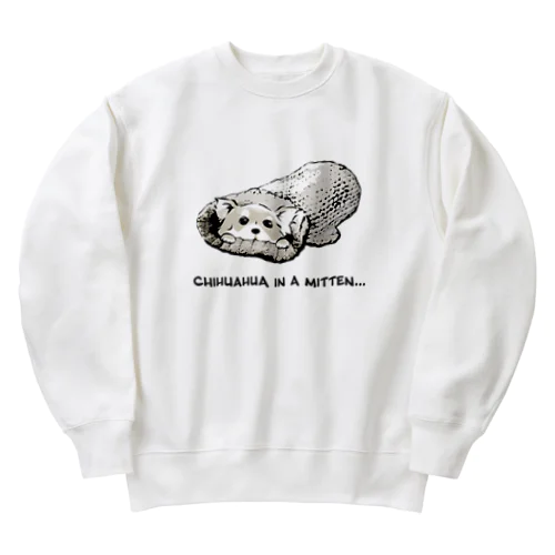 ミトンに入ったチワワ(クリーム) Heavyweight Crew Neck Sweatshirt