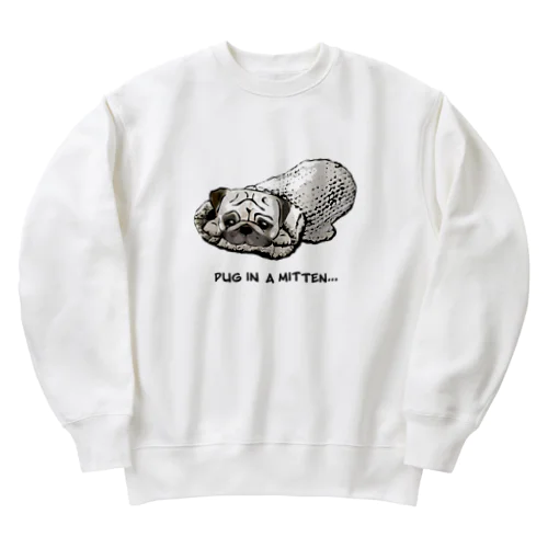 ミトンに入ったパグ  Heavyweight Crew Neck Sweatshirt