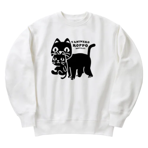 やみねこ、ろっぽ Heavyweight Crew Neck Sweatshirt