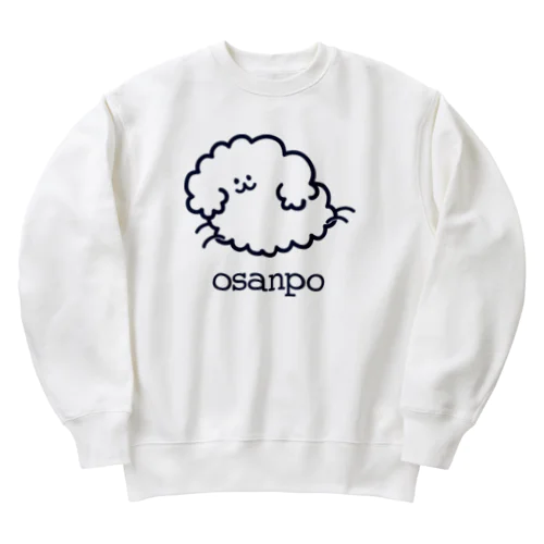 osanpo いぬ（白） Heavyweight Crew Neck Sweatshirt