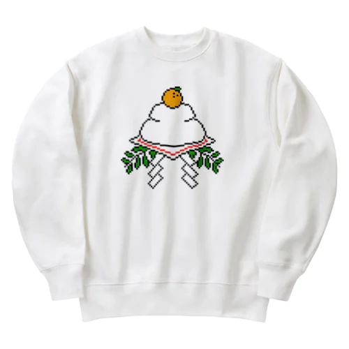 鏡もちドット絵 Heavyweight Crew Neck Sweatshirt