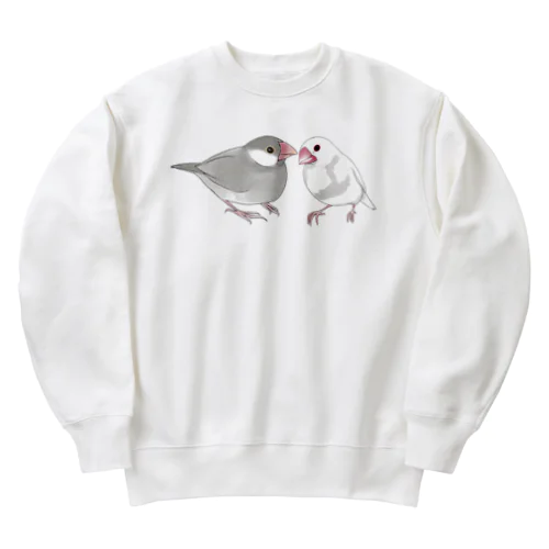 幸せ文鳥ちゃん【まめるりはことり】 Heavyweight Crew Neck Sweatshirt