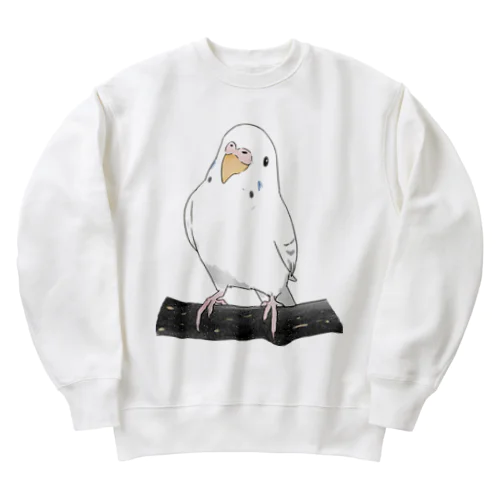 まったりセキセイインコちゃん【まめるりはことり】 Heavyweight Crew Neck Sweatshirt