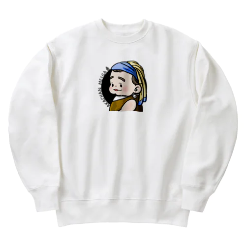 しんじゅな赤ちゃん名画（ロゴ有り） Heavyweight Crew Neck Sweatshirt