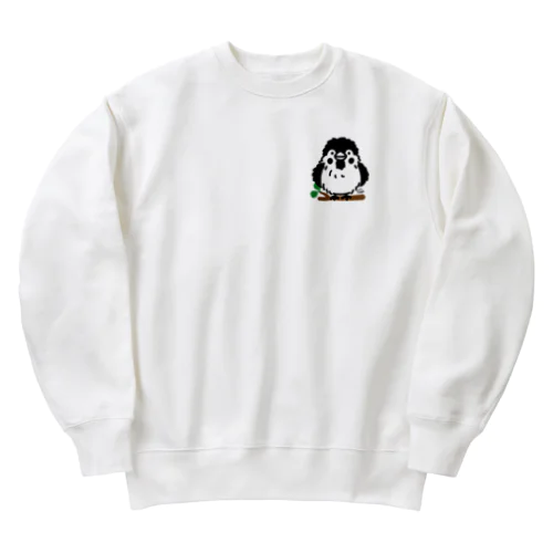 ワンポイント　ぶわっとな スズメがちゅん02 Heavyweight Crew Neck Sweatshirt