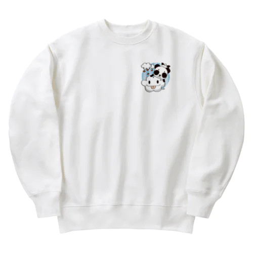 ワンポイント ズレちゃんとくもちゃん Heavyweight Crew Neck Sweatshirt