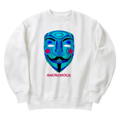 アノニマス（青） Heavyweight Crew Neck Sweatshirt