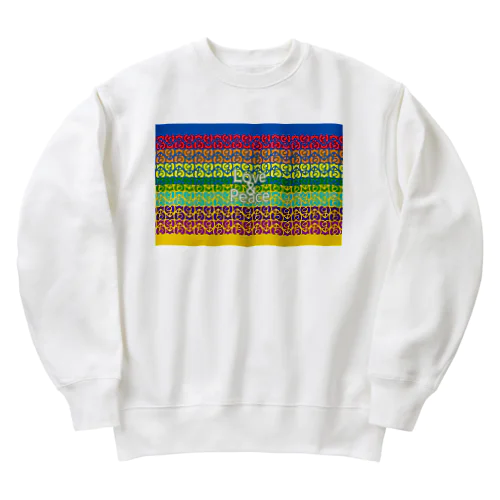 ウクライナ支援ナインピースハート文様Love&Peace長 Heavyweight Crew Neck Sweatshirt