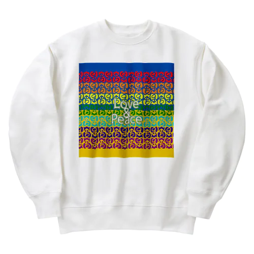 ウクライナ支援ナインピースハート文様短 Heavyweight Crew Neck Sweatshirt