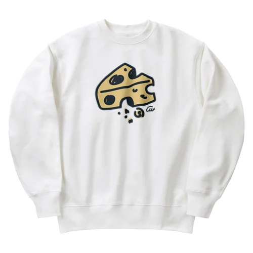 ねことネズミと例のチーズの例のチーズ Heavyweight Crew Neck Sweatshirt