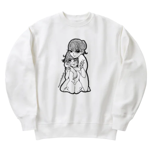 マナ＆人見（デフォルメ） Heavyweight Crew Neck Sweatshirt