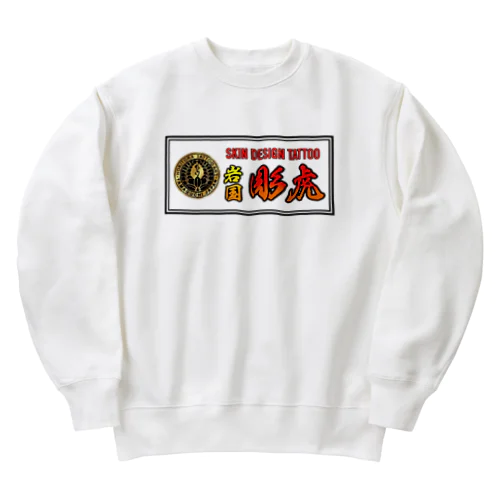 彫虎オリジナルステッカー風プリント Heavyweight Crew Neck Sweatshirt