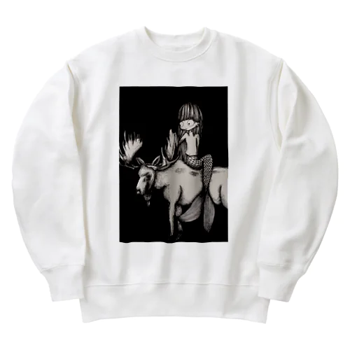 人魚とヘラジカ Heavyweight Crew Neck Sweatshirt