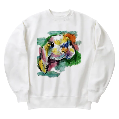 垂れ耳うさぎのカラフルグッズ Heavyweight Crew Neck Sweatshirt