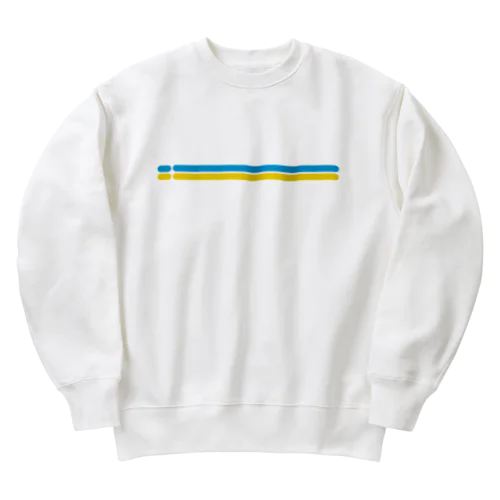 ブルー・イエロー　オーバルライン　ウクライナイメージ Heavyweight Crew Neck Sweatshirt