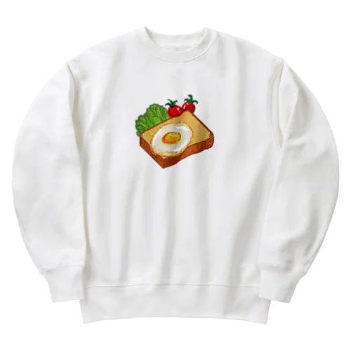 ピクセル・目玉焼きトースト Heavyweight Crew Neck Sweatshirt