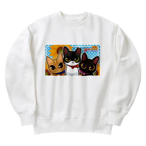 我が家のにゃんこたち Heavyweight Crew Neck Sweatshirt