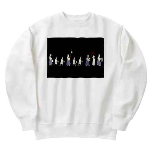 狐の嫁入り行列 Heavyweight Crew Neck Sweatshirt