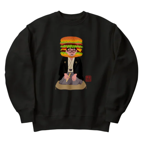 噺家バーガー(かぶりものVr) Heavyweight Crew Neck Sweatshirt