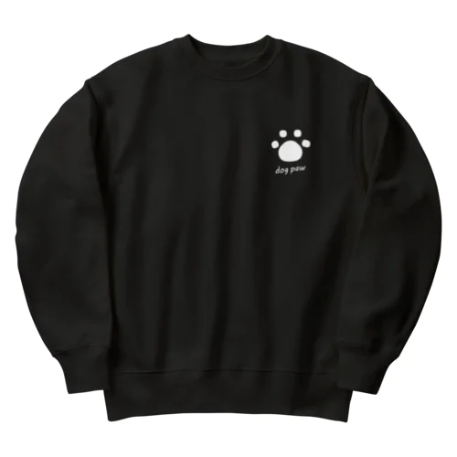 dog paw_white Heavyweight Crew Neck Sweatshirt