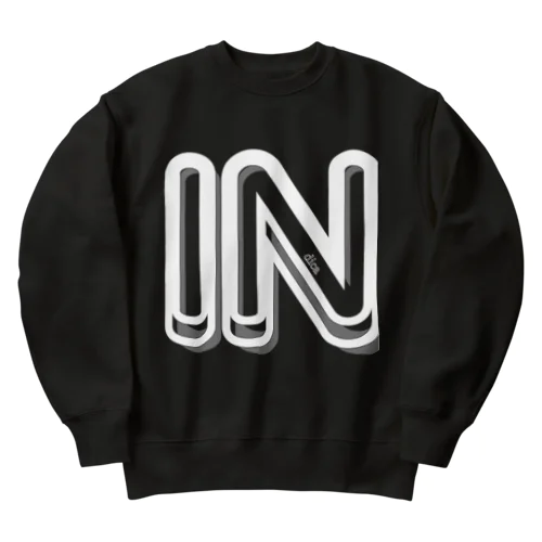 INでかblack Heavyweight Crew Neck Sweatshirt