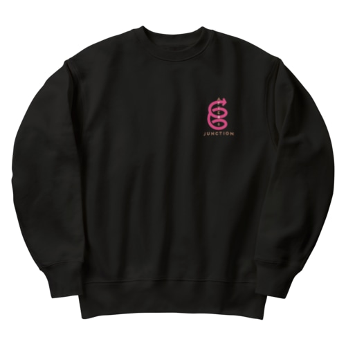 【6周年記念ロゴ】ヘビーウェイトスウェット（ピンクロゴ／ブラック／背面あり） Heavyweight Crew Neck Sweatshirt