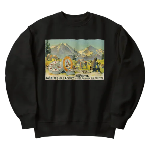 スペインで販売されたスイスチーズ 1950年代　リトグラフ Heavyweight Crew Neck Sweatshirt