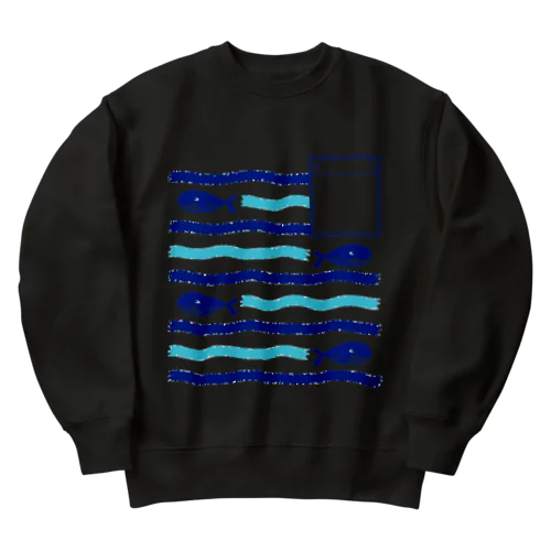 くじらボーダー Heavyweight Crew Neck Sweatshirt