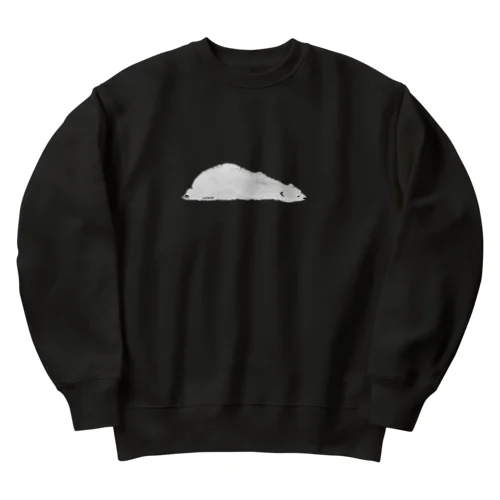 とけたように ねむる しろくま Heavyweight Crew Neck Sweatshirt