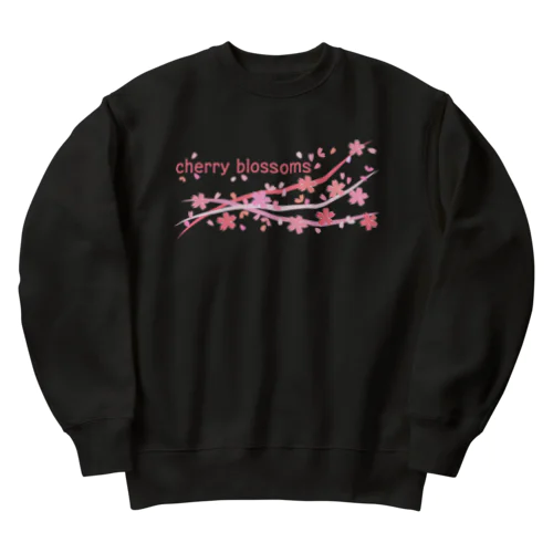 cherry blossoms Heavyweight Crew Neck Sweatshirt