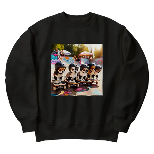 ５匹のチワワ Heavyweight Crew Neck Sweatshirt