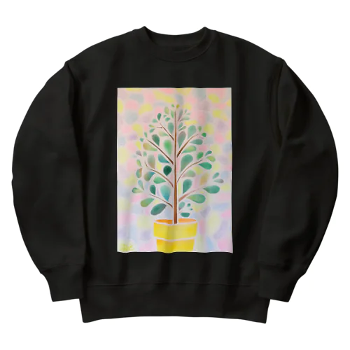 ミズノリエ「鉢植えの木」 Heavyweight Crew Neck Sweatshirt