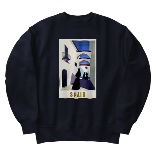 スペイン・マドリード 1950年代　トラベルポスター Heavyweight Crew Neck Sweatshirt