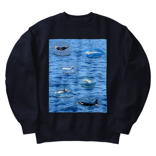 船上から見た鯨類(1) Heavyweight Crew Neck Sweatshirt