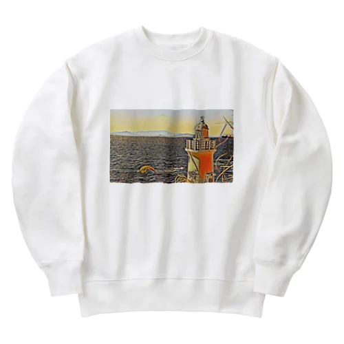 海を見守る灯台 Heavyweight Crew Neck Sweatshirt