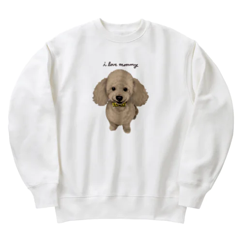 i love mommy(文字こげ茶色) Heavyweight Crew Neck Sweatshirt