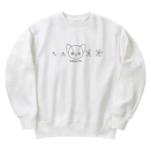 Sakura Cat【♂】黒 Heavyweight Crew Neck Sweatshirt