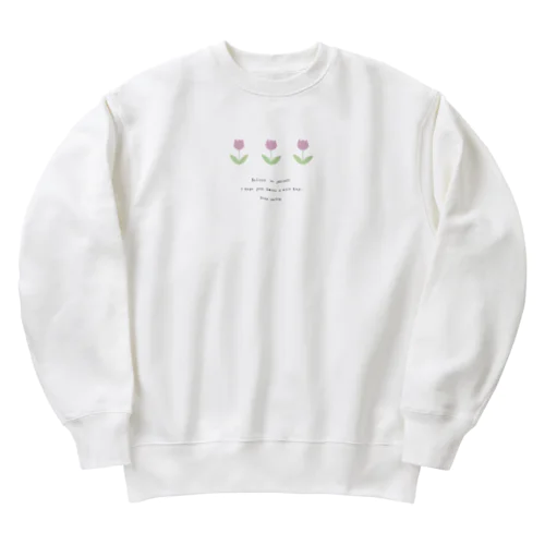 並んだチューリップ . Heavyweight Crew Neck Sweatshirt