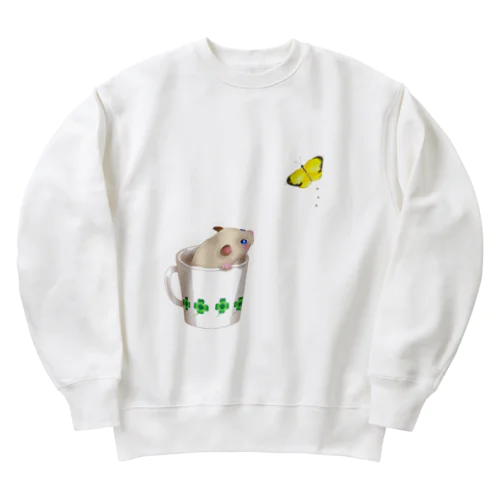 今日ものんびり。きんハムちゃん Heavyweight Crew Neck Sweatshirt