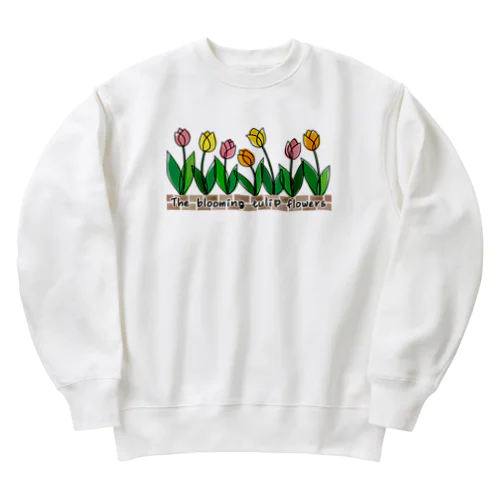 The blooming tulip flowers Heavyweight Crew Neck Sweatshirt