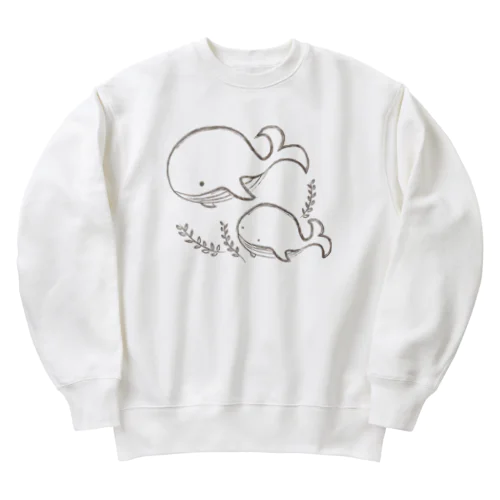 クジラの親子 Heavyweight Crew Neck Sweatshirt