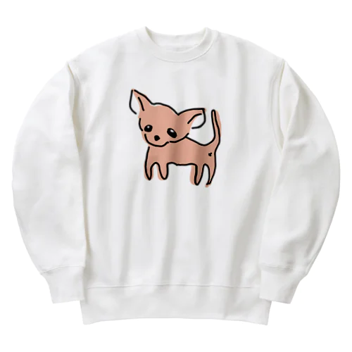 ゆるチワワ（オレンジ） Heavyweight Crew Neck Sweatshirt