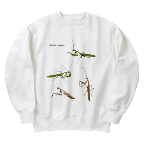 ウスバカマキリ（背景透過ver） Heavyweight Crew Neck Sweatshirt