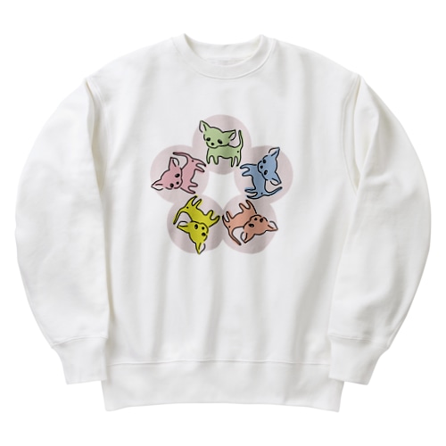 ゆるチワワ（フラワーサークル） Heavyweight Crew Neck Sweatshirt