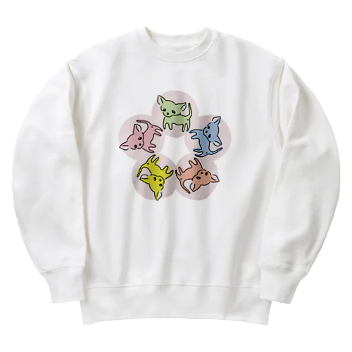 ゆるチワワ（フラワーサークル） Heavyweight Crew Neck Sweatshirt