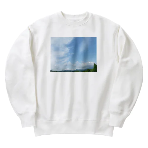 癒しの風景（空と雲） Heavyweight Crew Neck Sweatshirt